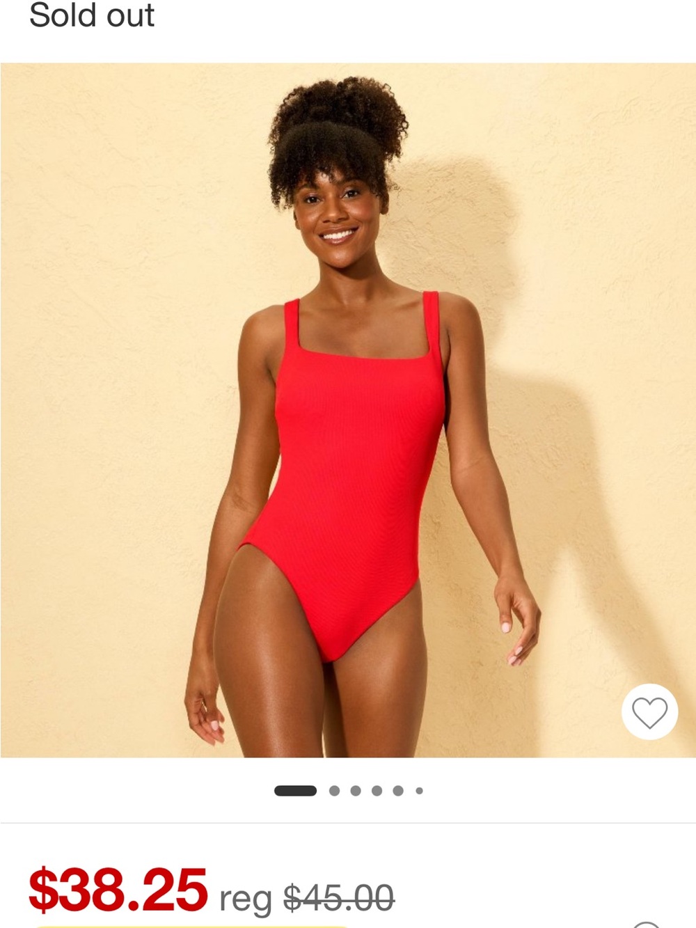 Target Bright Red Square-Neck One-Piece Swimsuit